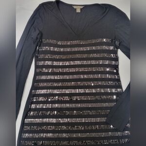 Tommy Bahama Classic Black Dress With Black Sequence.